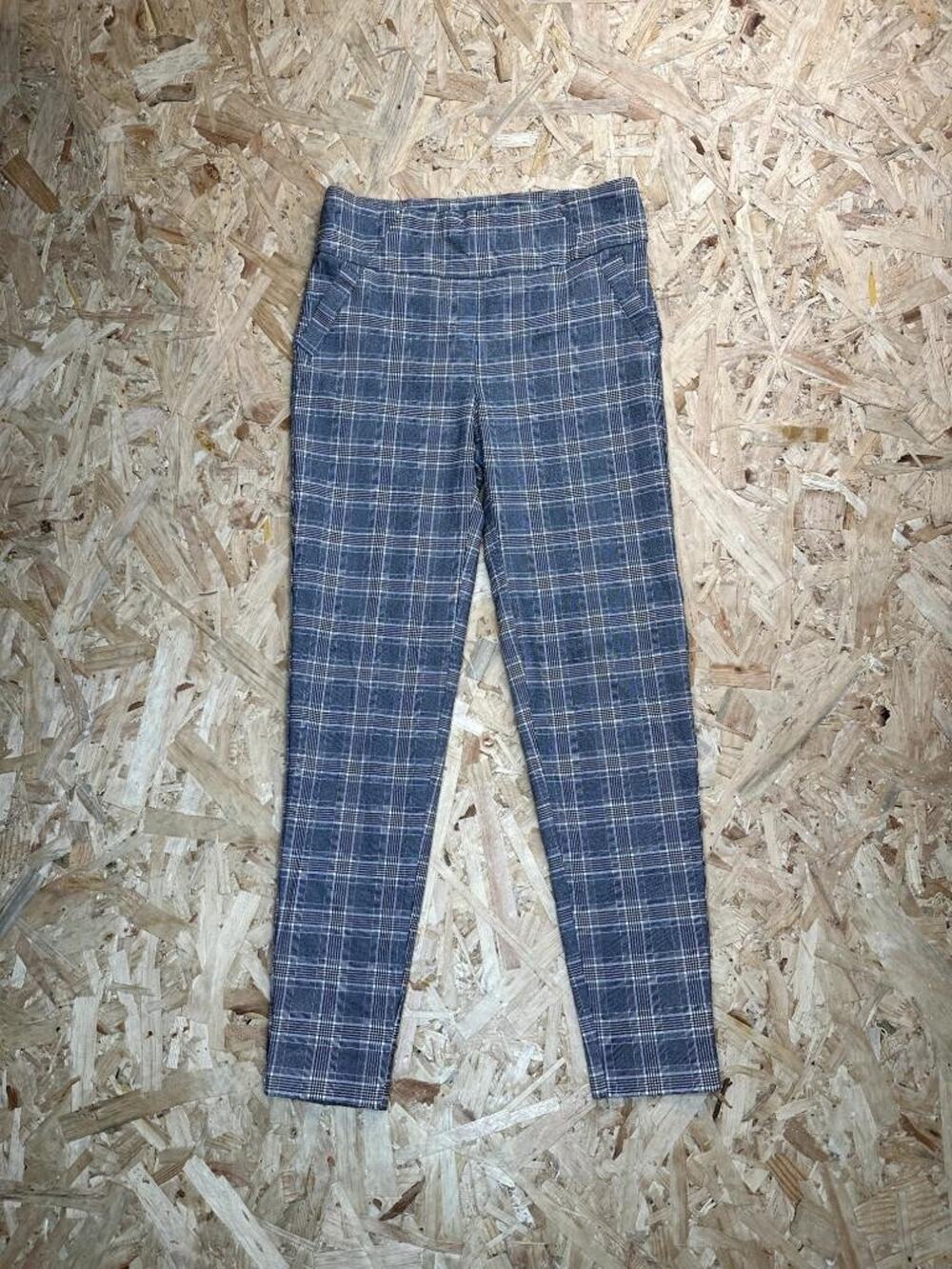 Soho Apparel Ltd Plaid Pants Womens Small Gray Pull On Stretch Skinny Ankle